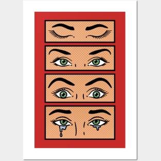 Comic Girl Eyes Posters and Art